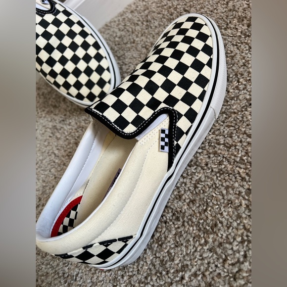 ❗️SOLD❗️Vans men shoes Classic Slip-On Checkerboard Sneakers size 10 like new - Picture 8 of 11